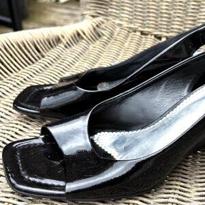 Franco Sarto open-toed slingbacks.